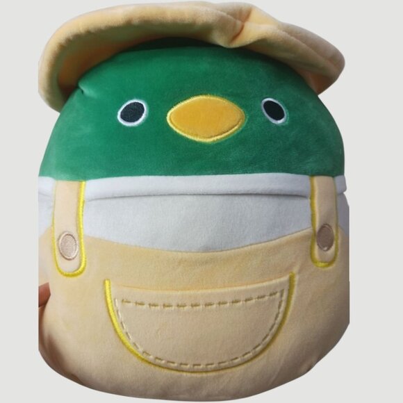 Squishmallows Avery Duck  Farmer 12" Plush Toy Yellow/Green - Picture 1 of 13